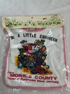 Vintage Baby Bib Morris County Central Railroad NEW In Package Train • $9.99