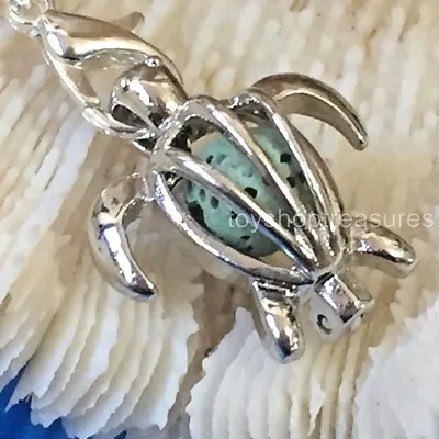 $12.30 • Buy New Aromatherapy Diffuser Sea Turtle Necklace Essential Oil Green Lava Stone