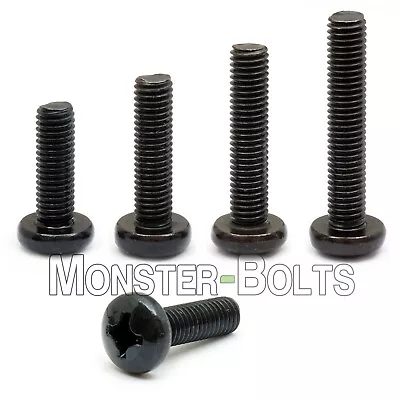 M5 Phillips Pan Head Machine Screws Steel W Black Oxide & Oil DIN 7985A Metric • $6.10