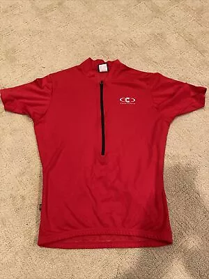 Vintage Cannondale Cycling Jersey 1/2 Zip Shirt Bicycle Road Bike Medium Red HPX • $12.97