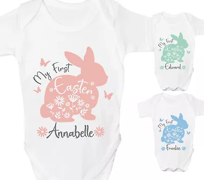 £6.99 • Buy Personalised Easter Bunny Baby Grow Vest My First 1st Bodysuit Shower Gift