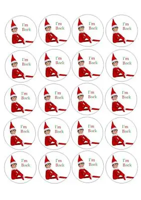 £1.59 • Buy Elf On The Shelf Cupcake Toppers Wafer Paper Or Icing Sheet 20 Per Sheet A4