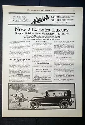 1916 Mitchell Motors Co Racine WI Family W Driver Car Auto Vintage Art Print Ad • $12.80