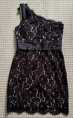 $30 • Buy REVIEW Ladies Black Lace One Shoulder Dress, Size 12