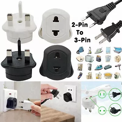 £3.18 • Buy UK 2-Pin To 3-Pin Shaver Adapter Plug Socket Converter EU European Euro Travel