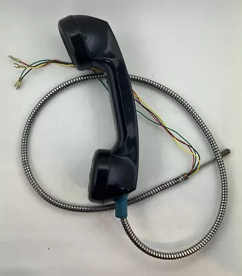 Vintage Payphone / Prison Used Handset Receiver Works Armored Flex Cord Set Prop • $15.95