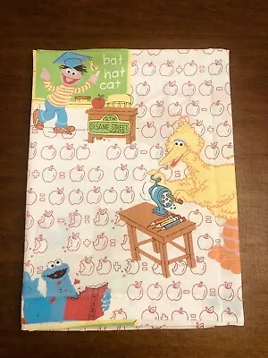 Vintage Sesame Street Twin Flat Bed Sheet Marlborough Bert Ernie Grouch Big Bird • £33.35