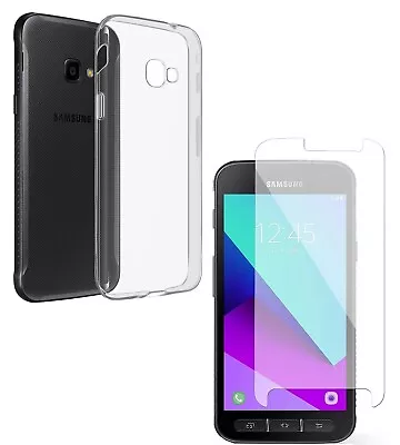 For SAMSUNG GALAXY XCOVER 4S TEMPERED GLASS SCREEN PROTECTOR + CLEAR TPU CASE • £5.45