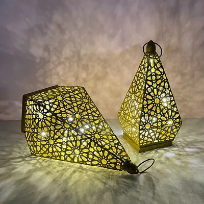 Starry Projection LED Bohemian Morocco Lantern Iron Decorative Arts Crafts • $25