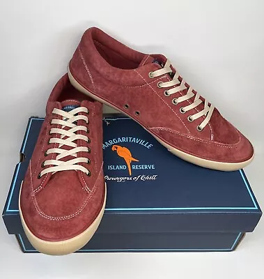 NWOT Margaritaville Lorient Burnt Henna Suede Sneakers Shoes Men’s Size 12 • $12