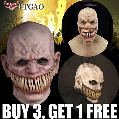 Scary Full Head Mask Halloween Clown Face Cover Devil Face Cover Terror Creepy • £9.91