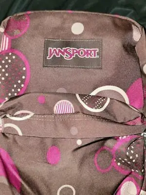 Nwt Jansport Superbreak Backpack Brown Pink Bubbles Dots Free Us S&h • £56.99