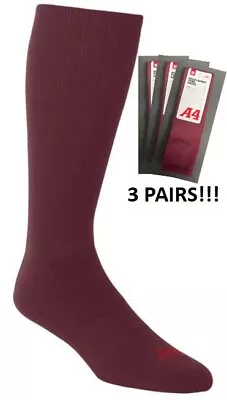 3 PAIRS New Sport Performance Socks MAROON MED Baseball Softball Football Soccer • $13.99