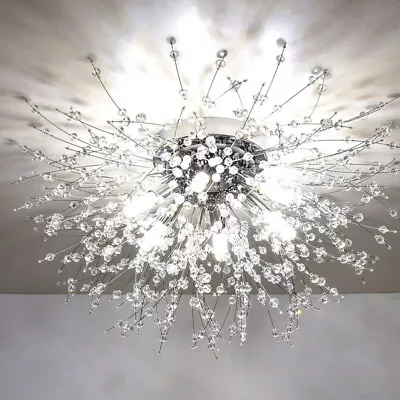 Modern Crystal Ceiling Lights Fireworks Chandelier Lamp Flush Mount Living Room • £42.95