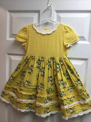 Matilda Jane Girls Size 6 Easter Spring Dress Yellow 100% Cotton Lined • $19