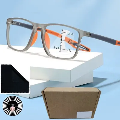 Mens TR90 Bifocal Progressive Reading Glasses Sport +1.0 1.5 2.0 2.5 3 3.5 4.0 • £7.88