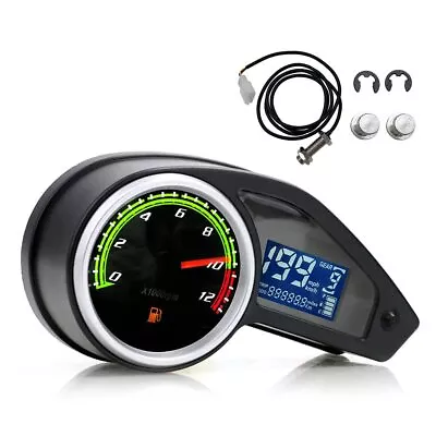 LCD Motorcycle Odometer Replace RPS Hawk Digital Speedometer Universal Gauges • $44.99