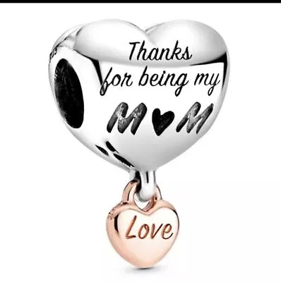 S925 Ale Genuine Sterling Silver Pandora Love You Mum Heart Charm • £2.95