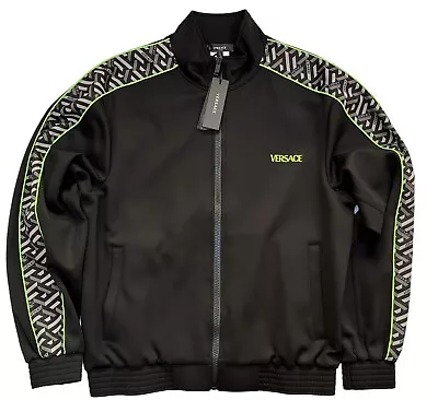 NEW Versace Men’s Black La Greca Full Zipper Track/Sweat Jacket Size Medium • $645