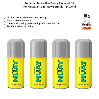 Namman Muay Thai Boxing Liniment Oil Pre-Workout Muscle Warm-up Oil 4 X 120ml • $154.99