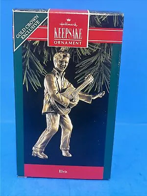 Hallmark Keepsake Xmas Ornament Elvis Presley Gold Crown Exclusive 1992 Brass Pl • $8.99