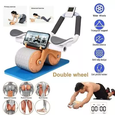 Ab Plank Abdominal Roller Wheel For Core Trainer Elbow Support Automatic Rebound • £12.48