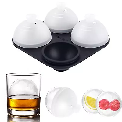 Whiskey Ice Ball Mold Ice Ball Maker Mold 100% Silicone Round Balls Ice Cube ... • $19.35