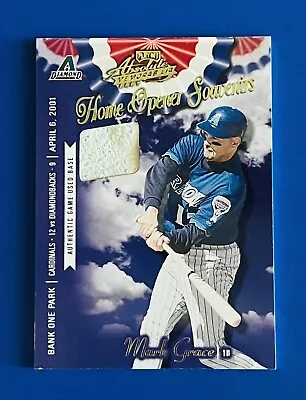 2001 Absolute Mark Grace Home Opener Souvenirs Game Base Card #OD-43; #d /400 • $9.99