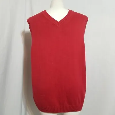 $17.77 • Buy Ivy Crew Men's XL Red V-Neck Sleeveless Knitted Pullover Sweater Vest
