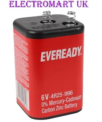 £7.49 • Buy Eveready Torch Lantern Battery 6 Volt 6v Pj996 4r25r