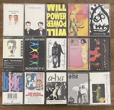 Lot Of 15 Synth Pop Cassettes Used A-HA EMF Pet Shop Boys Information Socie • $14.99