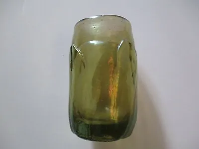 1970 Steven Zachofsky Signed Textured Crackle Iridescent Studio Art Glass Vase • £241.28