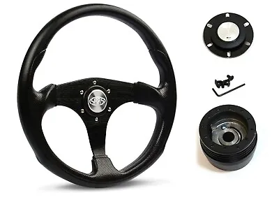 SAAS Steering Wheel SW515B-R & Boss For Nissan Navara D22 1997-ON • $194