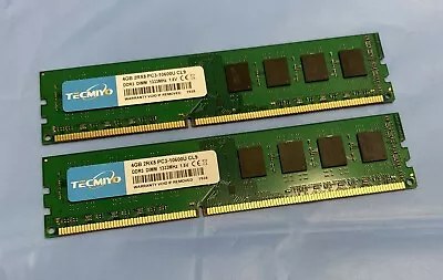 2 X 4GB (8GB Kit) Tecmiyo 2Rx8 PC3-12800U CL9 DDR3 DIMM 1333MHz Computer Memory • £10.99