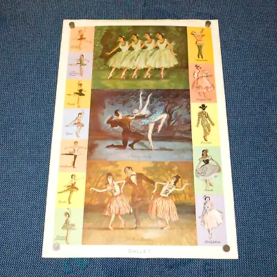 Vintage 1959 BALLET Mid Century Art Poster Print Educational Posters 25.5 X 37.5 • $58.88