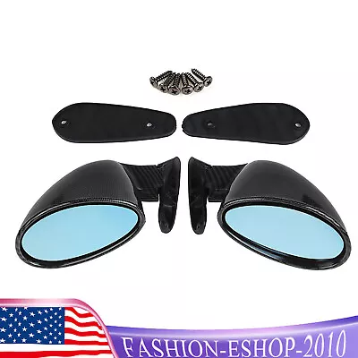 F1 Style 2Pcs/Set Racing Car Side Wing Rear View Mirrors Carbon Fiber Look • $33.84