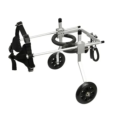 Pet Dog Cat Wheelchair For Handicapped Pet S/M/L 3 Size 2 Wheels Stainless Steel • $139