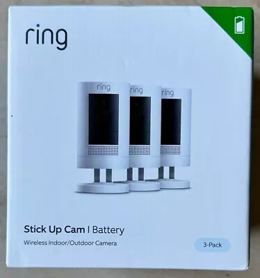 3 Pack Ring Stick Up Cam 3rd Gen Home Security Camera With Battery Wire Free • $249.98