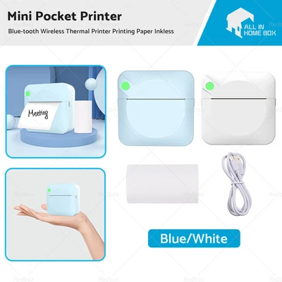 $30.59 • Buy Mini Pocket Printer Blue-tooth Wireless Thermal Inkless Printer Printing Paper