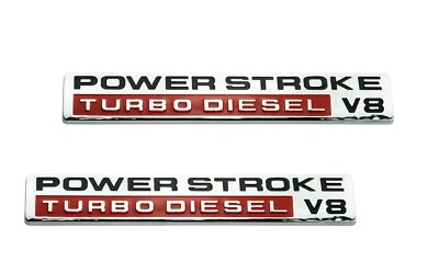 $21.99 • Buy 2pcs POWER STROKE Turbo DIESEL V8 DOOR Fender EMBLEM BADGE FOR F-350 F-250