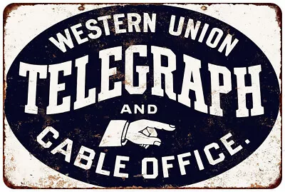 Western Union Telegraph And Cable Vintage Look Reproduction Metal Sign • $25.95