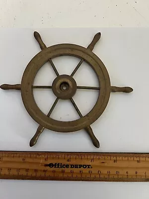 Vintage Brass 6  Ships Wheel Wall Hanging • $25