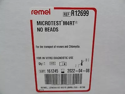 REMEL Microtest M4RT No Beads REF R12699  3ml Tubes Case Of 72 Thermo Scientific • $24.95