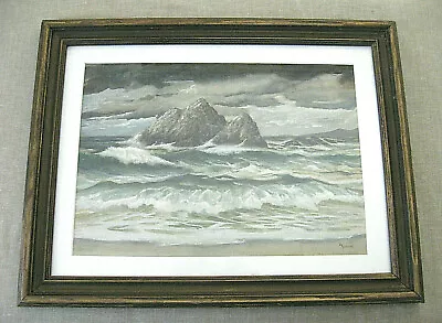 VIVYAN A. SEWARD Watercolor With Gouache  Seascape With Rocks   /  C. 1930-40 • $110