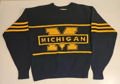 Cliff Engle Michigan Wolverines Sweater Adult MEDIUM Wool Blend Vintage Pullover • $89.89