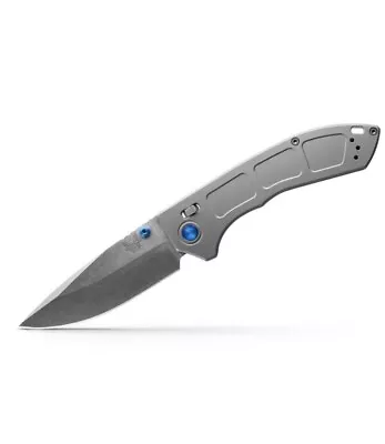 Benchmade 748 Narrows Titanium M390 3.43  Drop Point Plain Edge Pocket Knife New • $195