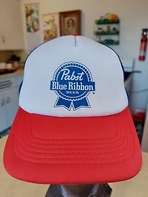 Vintage PABST BLUE RIBBON Beer Snapback Foam Mesh Trucker Hat • $7.99
