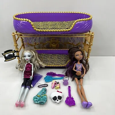 Monster High Clawdeen Wolf Bunk Bed Dead Tiered Set With Lagoona + Aceccessories • $118.22