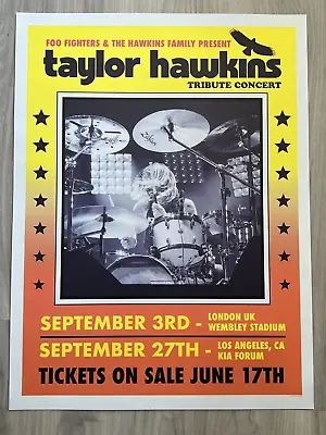 $245 • Buy Taylor Hawkins Tribute Concert Poster 9/27/22 Los Angeles Forum Foo Fighters
