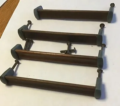 4 Vintage Mid Century Modern Handles Pulls. Teak / METAL ENDS. Hardware MCM • $39.90